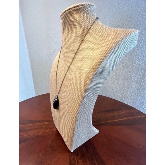 Alexis Bittar Encrusted Lucite Teardrop Pendant Necklace in Black - Picture 4 of 6